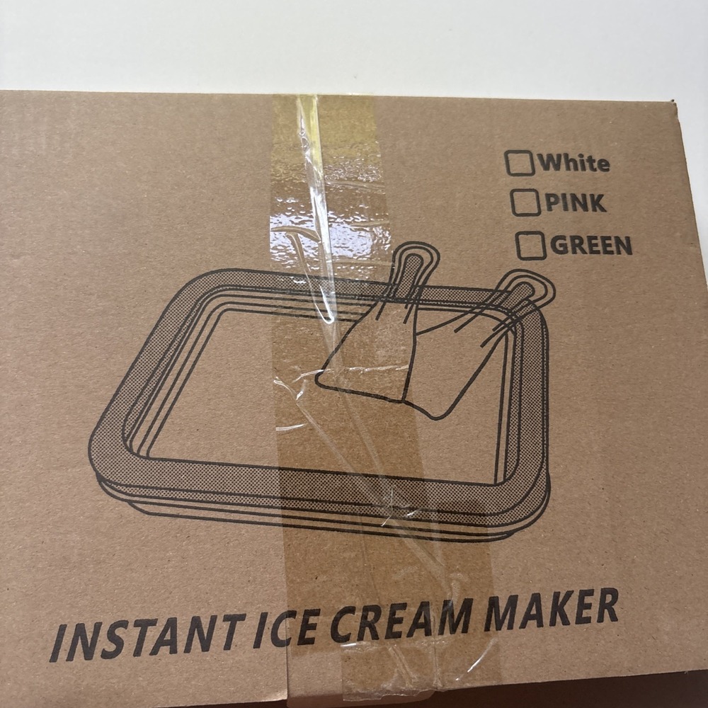 Instant Rolled Ice Cream Maker Pan DIY  Yogurt Sorbet Machine Kit Kids Gift